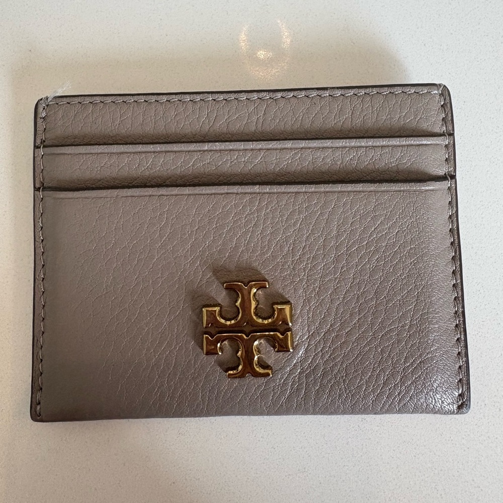 Tory Burch Gray Leather Card Holder